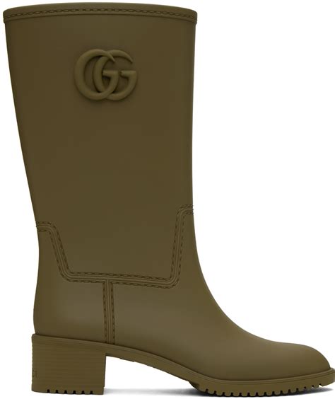 Gucci: Green GG Boots 